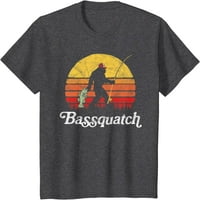 Bass-Quatch Funny BigFoot Ribolov na otvorenom Retro majica