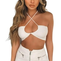 Ženska kravata Criss Cross Torte bez rukava bez rukava za remen za remen Halter TOP WHITE PINSHUI