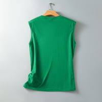 USMISI 4. srpnja Tenk na vrhu labavi prozračni patriotski prsluk za majice ženske modne nezavisne dnevne grafike Crewneck bez rukava ljetni bluze zeleni xl