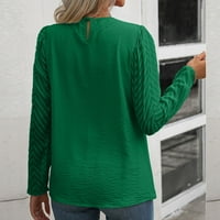 Ženski vrhovi, ženska tiskana Ležerna majica s dugim rukavima, dugih rukava, Bluza Green XXL