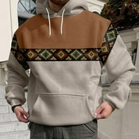 -Hirts za muškarce zimska jesen casunski casual o vrat s dugim rukavima 3D ispisani šumski bluza s kapuljačom