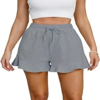 Dame Ljeto Kratke hlače Bermuda Mini pant visoke struke kratke vruće hlače Ležerne prilike za odmor Siva L