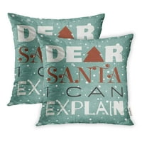 Dragi Djed Mraz mogu objasniti Novogodišnji božićni retro tipografski slovima jastučnice za jastuk