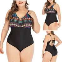 B91XZ Ženska jednodijelna kupaća kupaća ploča plus bikini kupaći kostimi kupali kupaći kostimi Swimjupmsuit Print Beachwimwebri kupaći kostimi Tankenis Fashion Set Ball Bikini Red, XL