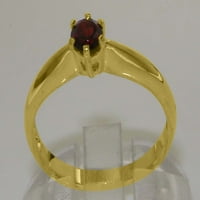 Britanci napravio 14k žuto zlato prirodni prsten za uključivanje Garneta - Veličine opcije - Veličina 9.5