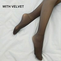 Ženske nogavice meso dno kroz gole noge sa plišanim vanjskim odjećom elastične gamaše