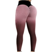 Bigersell ženski oblikovanje bootcut joga hlače yoga pune dužine hlače modne žene saće gradijentne uteke visokog struka Elastičnost Sportske joge hlače za dame
