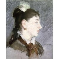 Manet, EDOUARD CRNI MODERNI UKLANIČNI MUZEJ UMJETNOST PRINT pod nazivom - Mlada žena sa krilnim ovratnikom, profilom