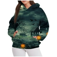 Halloween odjeća za žene Ženske modne dukseve s dugim rukavima Labavi okrugli vrat Fleece Halloween