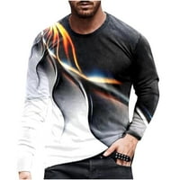 Kakina s Ljetne košulje za muškarce čišćenje muškaraca dugih rukava Štampanje okrugle vrat pulover majica