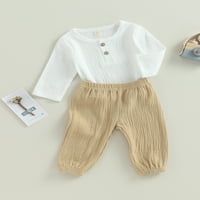 Gwiyeopda Baby Boy Cotton Outfit set majica s dugim rukavima i duge hlače za dječaka za dječaka