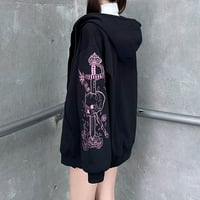 Dabuliu Zip up hoodie za žene prevelizirane plus veličine Y2K Cross i kosturne dukseve vrećaste vintage