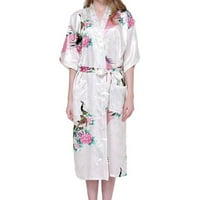 Hanas Fashion Donjeg rublja Žene Kukine Peacock Kimono duga oblačenje haljina haljina haljina haljina