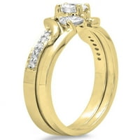 DazzlingRock kolekcija 0. Carat 10k okrugli dijamant vrtlog kamena zaručnički prsten CT, žuto zlato,