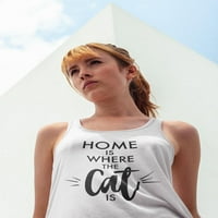 Dom je mjesto gdje je mačka citat. Cisterne žene -Image by shutterstock, ženski medij