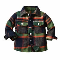 APEPAL Djeca Toddler Flannel košulja Jakna PLAID LEGHLEVE LEAL CUTER DOWN SHACKET BABY BOYS GAMINE FALDEWEWE