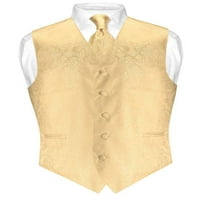 Muški Paisley Design Haljina prsluka i kravata zlatna boja kravata za vrat sz xl