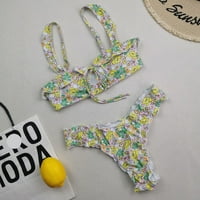 Huachen ženski seksi cvjetni prsluk kupaći kupaći kupaći kupaći kostim bikini set Split kupaći kostim