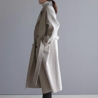 PXIAKGY zimski kaputi za žene Ženske prevelike revertne vunene mješavine kaputa za kaput jakna od polje