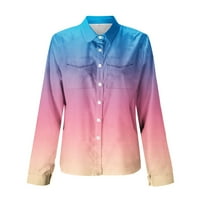 Dianli Cardigan GRADINT Ispiši Trendy gumb dolje sa džepnim labavim fit cartiganske bluze za bluzu za
