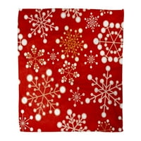 Flannel baca pokrivač za odmor i zlatne božićne snježne pahulje uzorak zimski vintage home retro lagana