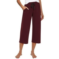 MLQIDK ženske vučne kauče salonske hlače Capri yoga hlače širom nogu