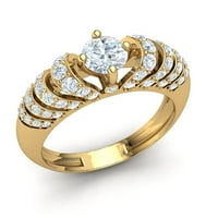 Nije poboljšan 2CT okrugli rez dijamantski mokraćni modernski zaručni prsten sa čvrstim 10k zlato JK I1