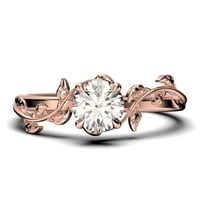 Prsten od vinove loze, Boho & Hipie 1. RECT CUT DIAMOND MOISTNITE zaručnički prsten, vjenčani prsten