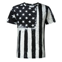 Četvrti jul Mens Tops America zastava Štampano proljeće i ljetni muški povremeni modni retro majica