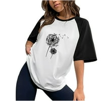 PBNBP ženska modna grafička posada vrata kratkih rukava labava majica, bluza casual vrhovi