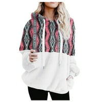 Viikei pulover dukseva za žene zip up hoodie žene plus veličine modni ženski patentni zatvarač V-izrez