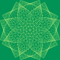 Geometrijski lotos cvijet mandala Juniors Kelly Green Graphic Tee - Dizajn od strane ljudi 2xl