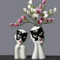 Yuedeng Slatko lice Vase Cvijeće vaze Vaze ukrasi Poklon ukras Keramika Bijela cvijeća lonac nordijski