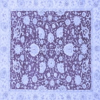 Ahgly Company Machine Persible Povjerene četvrtaste orijentalne plave tradicionalne prostirke, 5 'kvadrat