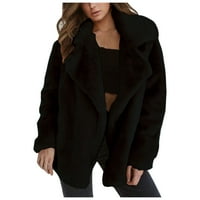 Miayilima kaputi za žene jesen i zimski kardigan čvrste boje dugih rukava sa dvostrukim jaknom casual