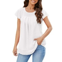 Pod majicom za žene Bijele žene Fit T majice Ženska ljetna modna šifonska majica V izrez kratkih rukava s kratkim rukavima Top casual majica XL