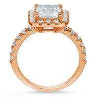 3. CT smaragdni rez Clear Simulirani dijamant 18k ružičasti ružičasti zlatni gravirajući izveštaj ENGGEMENT Vjenčanje halo prstena 5,5
