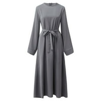 Wendunide Ljetne haljine za žene Ženska povremena haljina Flare rukava Abaya Arap Kaftan haljina Sive XL