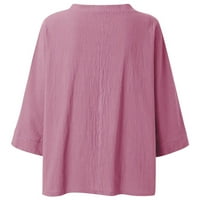 Ženska dugi rukav modni ženski rukav s V-izrezom s majicom, bluza s majicama, xxxl ružičasta 14