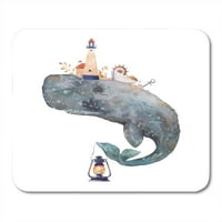 Vodeni kolor Creative Cachalot Hand Fantasy Plavi morski kitovi Lighthouse MousePad PAD MOUSE MAT