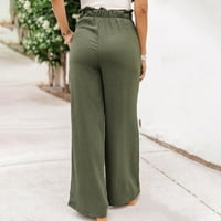Slatke hlače za žene Trendi modne žene Čvrste boje sestre ravne ležerne hlače pantalone zelene xl