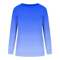 Brilliant Jesen zimski vrhovi odobrenje modne žene dugih rukava majica Ljetni gradijent ispis labavih bluza vrhova