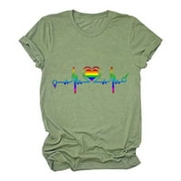 Gay Pride majica Žene Heart Rainbow Graphic Tees Funny Love Pismo Ispiši majicu LGBT Majice za ravnopravnost