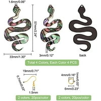 Snake Danle Charms Minđuše za životinje Veliki val Privjesci za zmiju Acilične šarene čari Naušnice