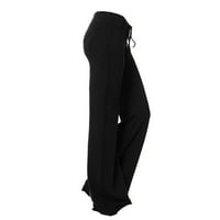 Pitauce joga hlače s džepovima za žene visoke struk za vuču Bootleg hlače Ležerne prilike Tummy Comport