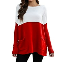 Dukseri pulover za žene Ženske lagane pulover Dukseri Lagani rukav Crveni XL