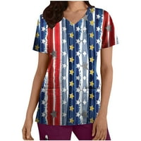 Ženski piling vrhovi pilins medicinska sestra SAD Američka zastava Dan zastava Bluza Bluza Medicinska