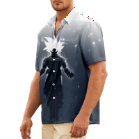 Muška havajska majica casual gumb down kratki rukav zmaj lopta goku morska čišćenje XS