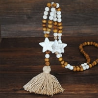 Mnjin Ženske tasselne drvene perle ogrlice Privjesak Bohemijski lančani nakit