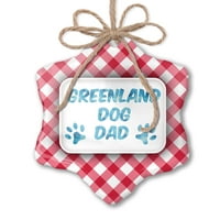 Božićni ornament pas i mačka tata Grenland Dog Crveni plaid Neonblond